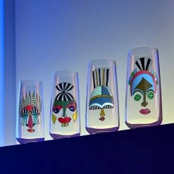 NUDE Mirage Rock & Pop Set Of 4 High Ball Glasses