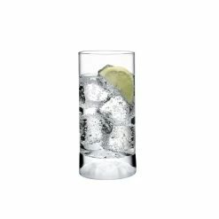 NUDE Club Ice Set Of 4 High Ball Glasses Medium With Frosted Ripple Effect Highball Glasses