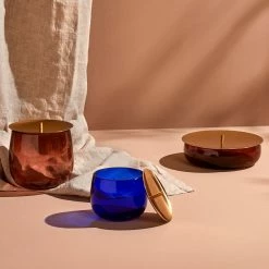 NUDE Tableware Beret Storage Box Small With Brass Lid