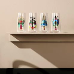 NUDE Mirage Rock & Pop Set Of 4 High Ball Glasses