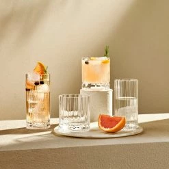 NUDE Highball Glasses Wayne Set Of 4 High Ball Glasses 360 Cc