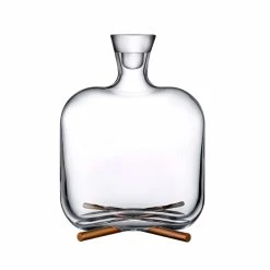 NUDE Camp Whisky Bottle With Brass Base Whisky Bottles