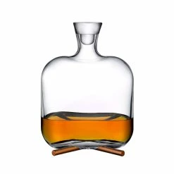 NUDE Camp Whisky Bottle With Brass Base Whisky Bottles