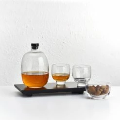 NUDE Decanters Malt Gift Set With Wooden Tray